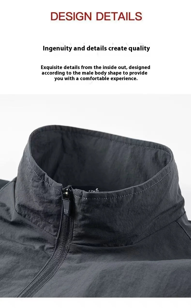 JEEP spirit men's jacket thin spring and autumn leisure stand collar outdoor fashion sports top