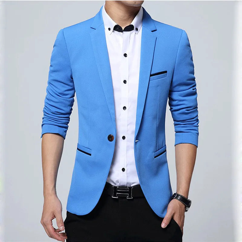 Classic Men's Blazers 5XL Autumn Spring Korean Style Slim Suit Jacket Men Blazer Masculino Clothing Vetement Homme A3F1415