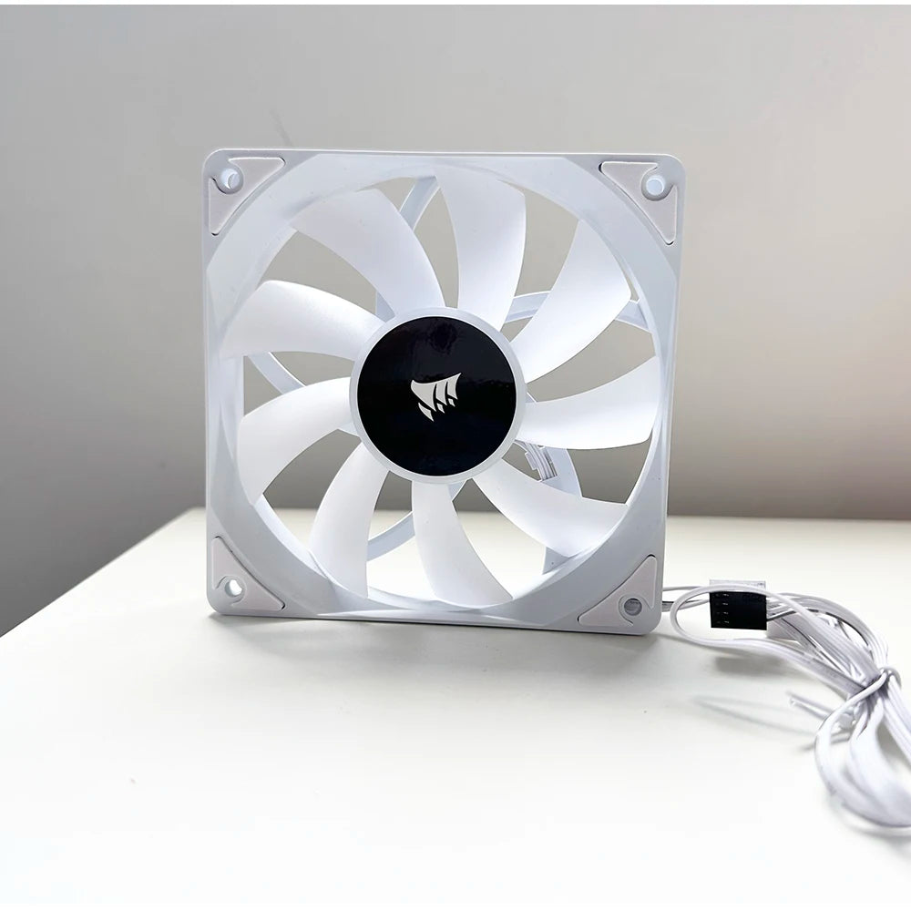 CORSIR AC120 RGB Fan Heat Sink High Air Flow Pressure/5V RGB High Performance/8 LED Lights 120MM Black/White
