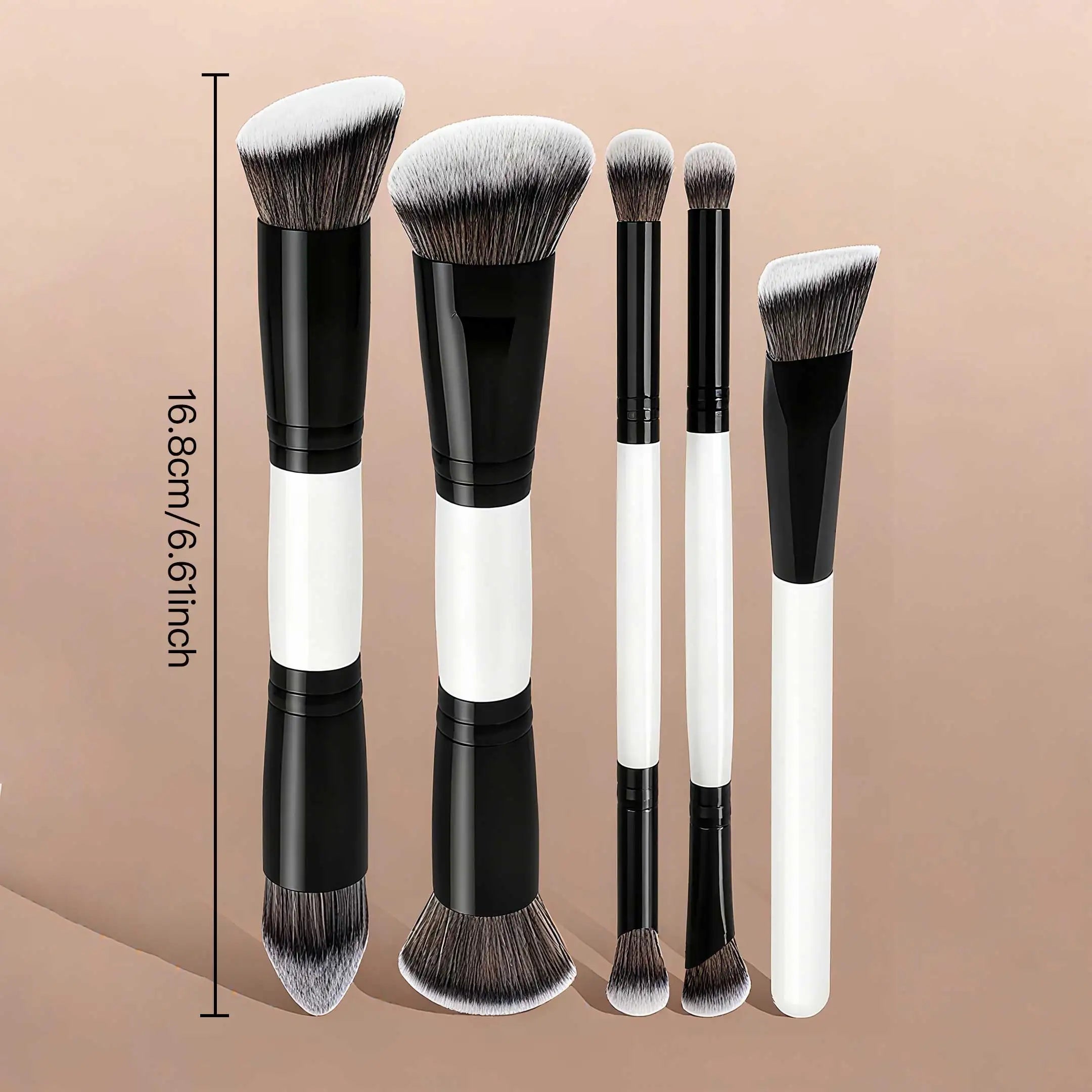 Makeup Brush Set 5pcs Makeup Brushes Double Sided Foundation Triangle Contour Blush Highlight Blending Eyebrow Brush Eyeshadow B