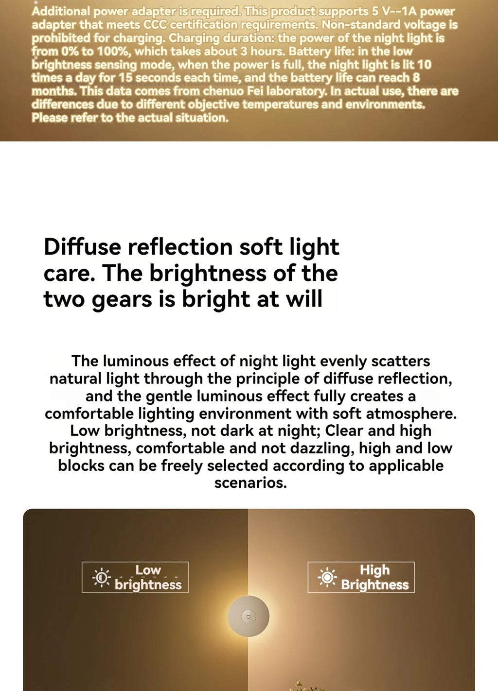 Xiaomi Mijia Night Light 3 Version 600mah Rechargeable Motion Sensor Adjustable  Brightness Smart Human Light Sensor Night Lamp