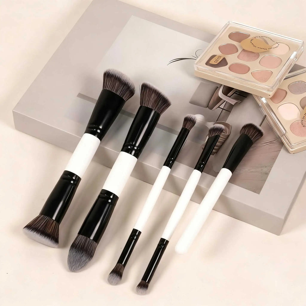 Makeup Brush Set 5pcs Makeup Brushes Double Sided Foundation Triangle Contour Blush Highlight Blending Eyebrow Brush Eyeshadow B