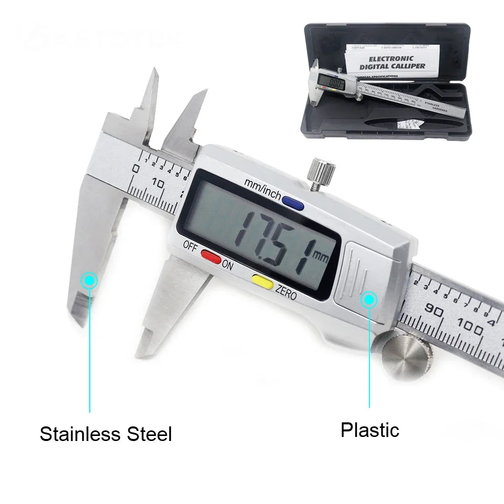 Digital Vernier Caliper 6 Inch 150mm Stainless Steel Electronic Metal Caliper Micrometer Depth Measuring Tools