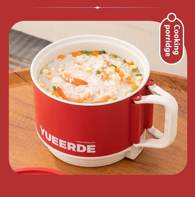 Portable Electric Heating Pot 1.5L Multi-purpose Cooker with Cover Automatic Temperature Control Fast Cooker for InstantNoodles