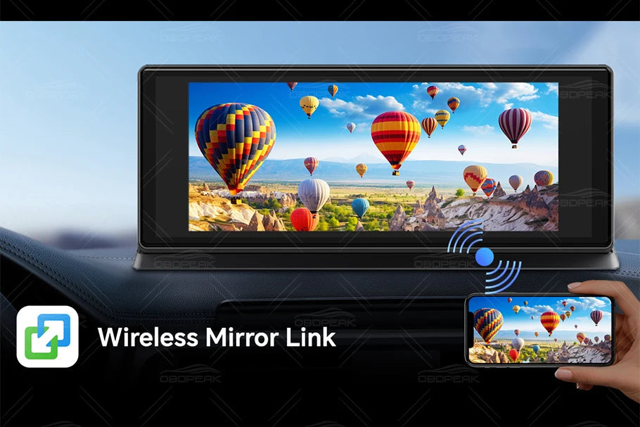 OBDPEAK K8 Pro Front 5K Rear 1080P Dash Cam Camera 11.3" Touch Ai Screen Carplay & Android Auto GPS Navigation Night Vision DVR