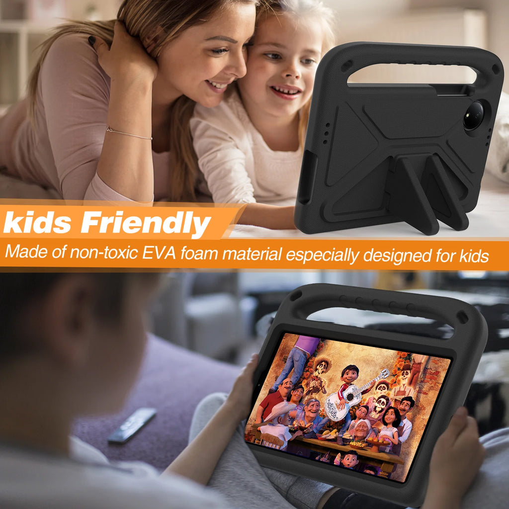 Kids Friendly EVA Case For Xiaomi Redmi Pad SE 4G 2024 8.7 inch Built-in Kickstand Cover With Hand Holder Shockproof Protection