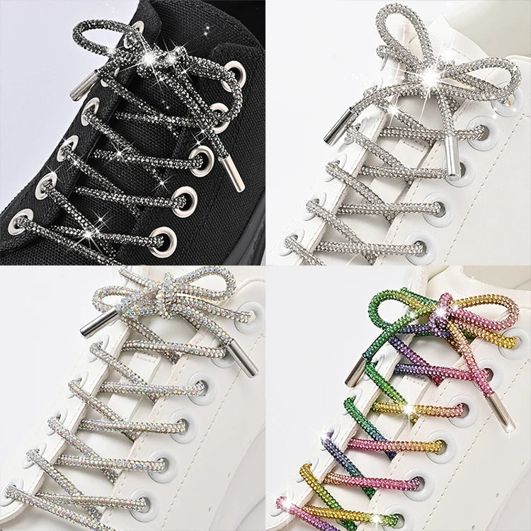 1 Pair/2 Pc Rhinestone Shoe Lace Luxury Diamond ShoeLace  Bright String Cross Braiding Strap DIY Drawstring