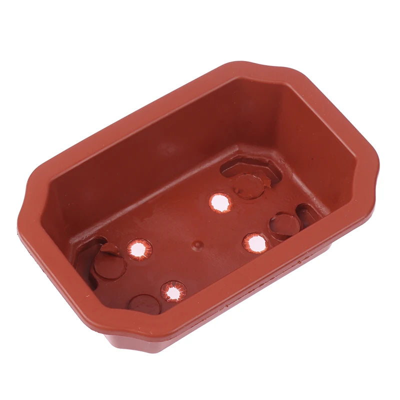 1pc Bonsai Pots Vintage Plastic Bonsai Plants Growing Pot Rectangular Classical Bonsai Pot Cactus Pot Flower Pot Gardening Pot