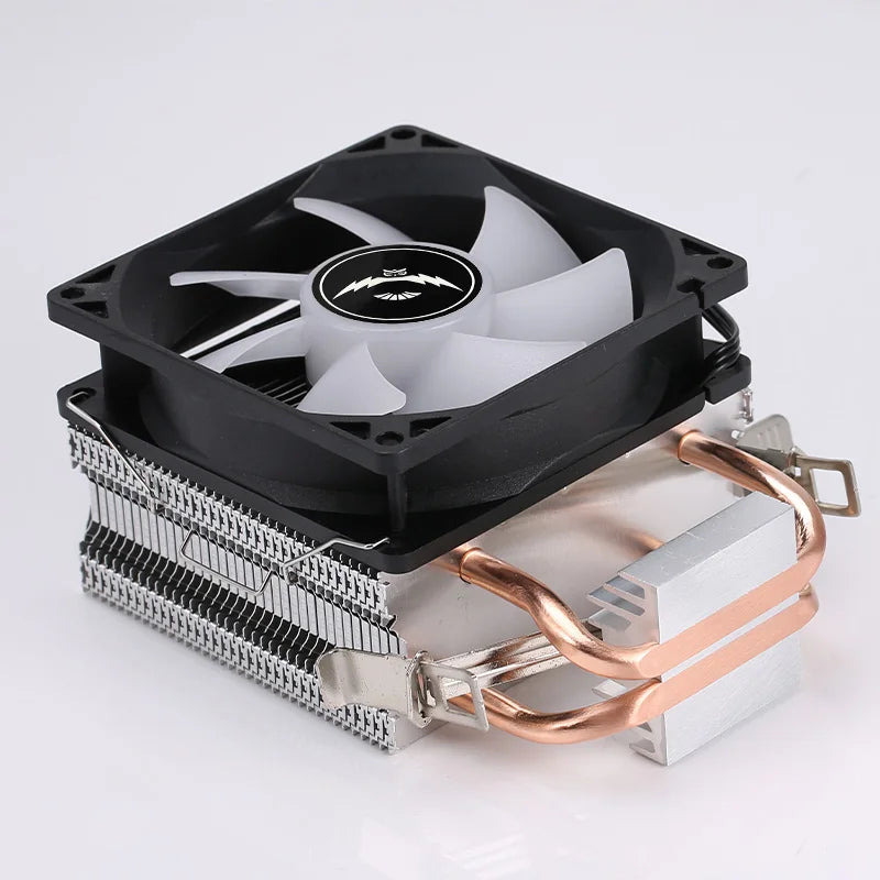 QiuzAim 2 Heatpipes Aluminum Copper AM4 1700 Cpu Cooler 1200 Radiator RGB Tower 115x Heatsink For PC Deskop AM5 1150 i3 i5 i7