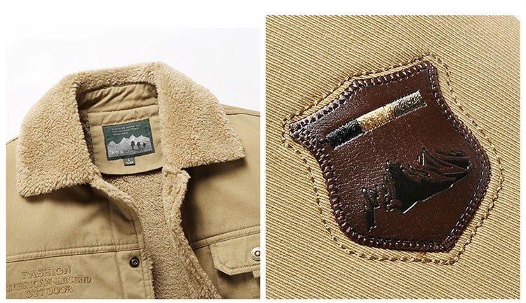 Men 2025 Winter New Fleece Thick Warm Jacket Men Fashion Casual Windproof Coat Men Autumn Outwear Outdoor Fur Collar Jacket Men