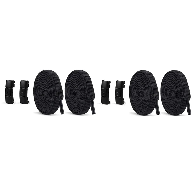 No Tie Shoe Laces Press Lock Shoelaces Without Ties Elastic Laces Locking Without Detachment 8mm Widened Flat Shoelace for Shoes
