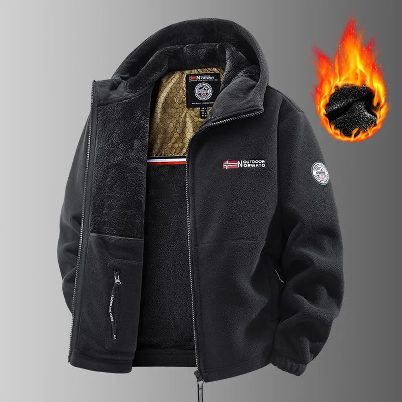 Winter New Fashion Trend Retro Sports Thick Warm Lamb Wool Jacket Men's Casual Loose Comfortable High-Quality Plus Size Jacket