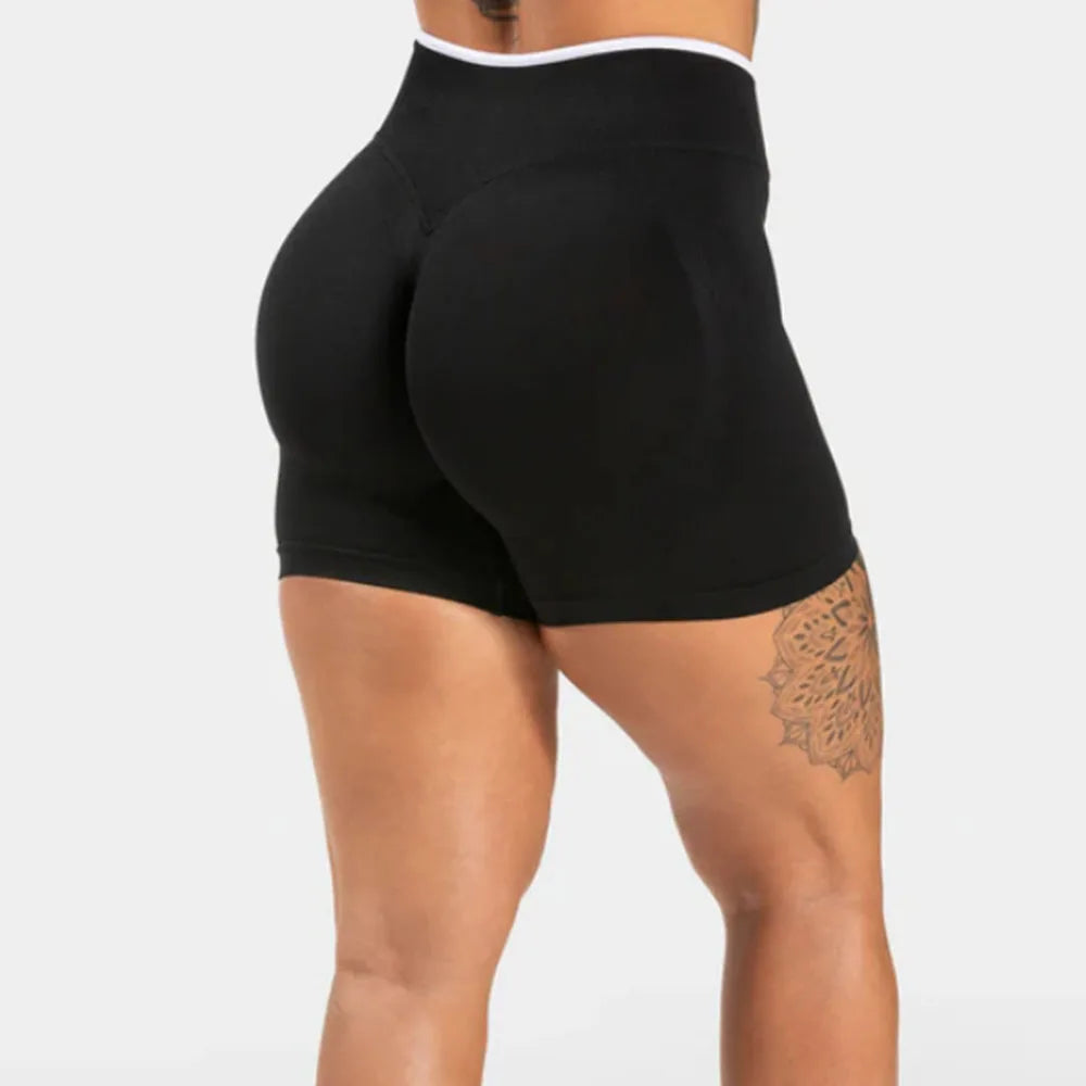 Morandi Color Sports Outdoor Riding Yoga Shorts Triple Pants Hip Tight Belly Peach Hip Quick Dry Sweat Absorption Static Logo