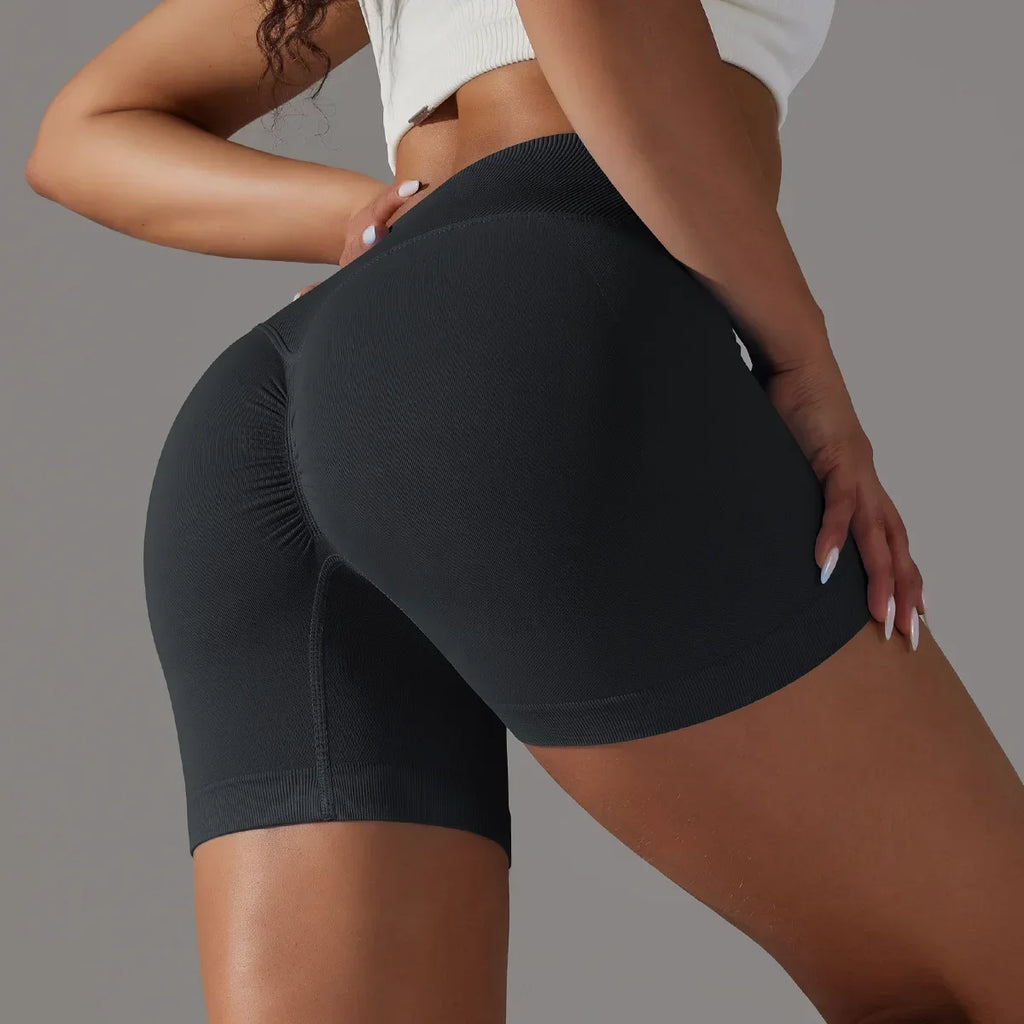 Women High Waist Workout Fitness Yoga Shorts Gym Push Up Yoga Leggings Scrunch Butt Seamless Sports Shorts