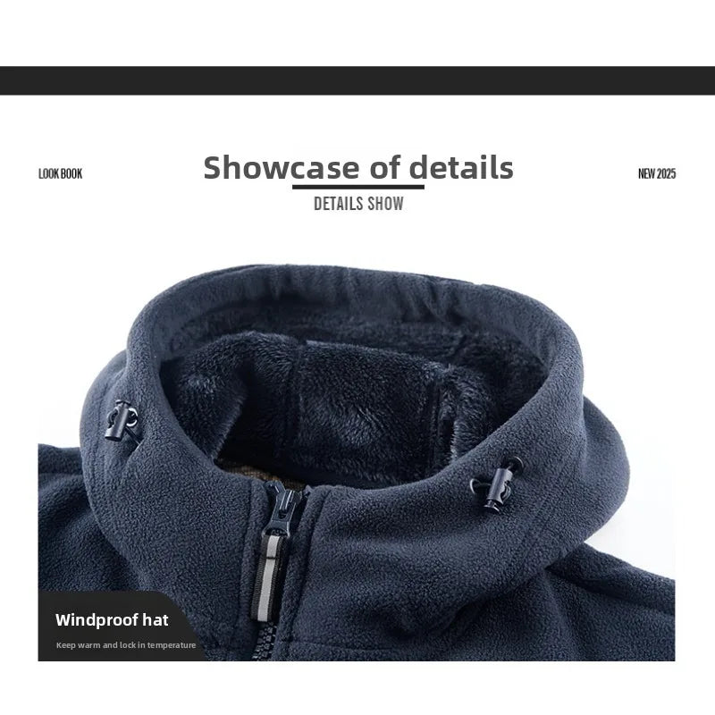 Winter New Fashion Trend Retro Sports Thick Warm Lamb Wool Jacket Men's Casual Loose Comfortable High-Quality Plus Size Jacket