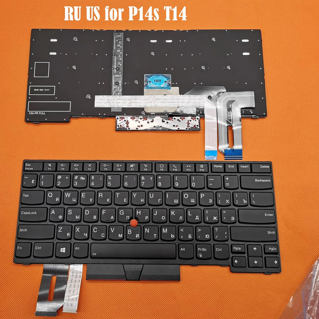 Original Rus US Latin Spanish Keyboard for Lenovo for IBM ThinkPad T14  P14s  Gen 1  Gen 2 With Backlit