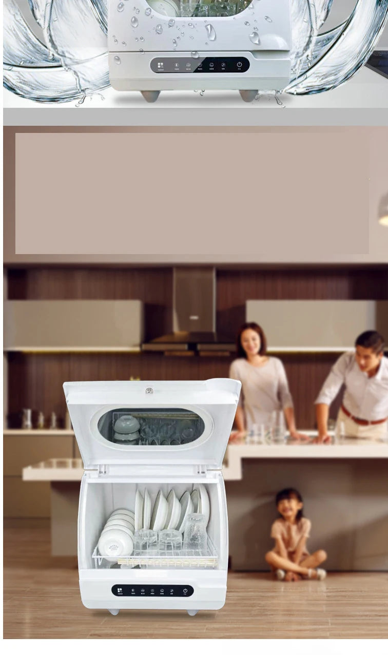 Household Automatic Dishwasher Installation Free Small Desktop Drying Integrated Anti-virus Sterilizing Intelligent Dish Washer