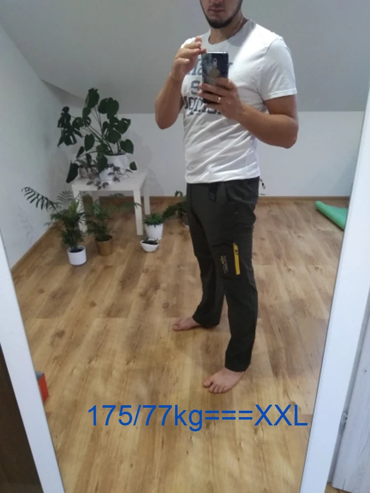 TRVLWEGO Men's Camping Hiking Pants Trekking High Stretch Summer Thin Waterproof Quick Dry UV-Proof Outdoor Travel Trousers