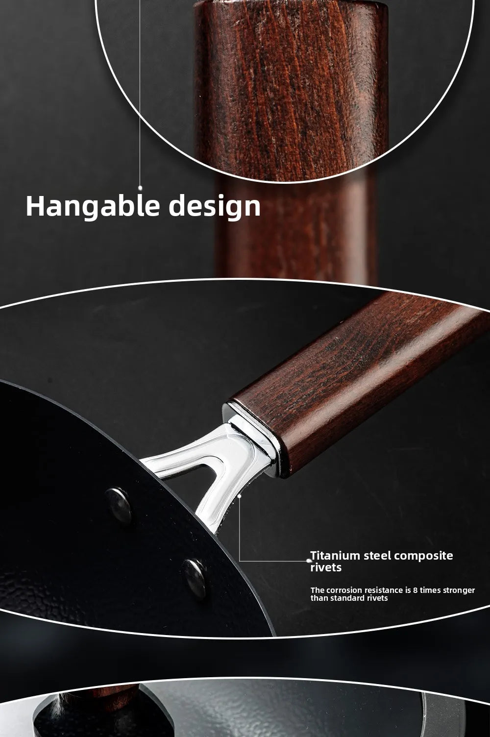 Titanium iron pot, non stick pot, thickened extreme iron wok, cast iron pot, induction cooker, gas universal flat bottomed pot