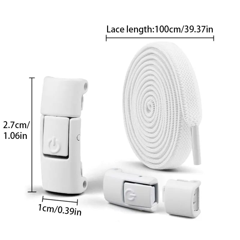 No Tie Shoe Laces Press Lock Shoelaces Without Ties Elastic Laces Locking Without Detachment 8mm Widened Flat Shoelace for Shoes