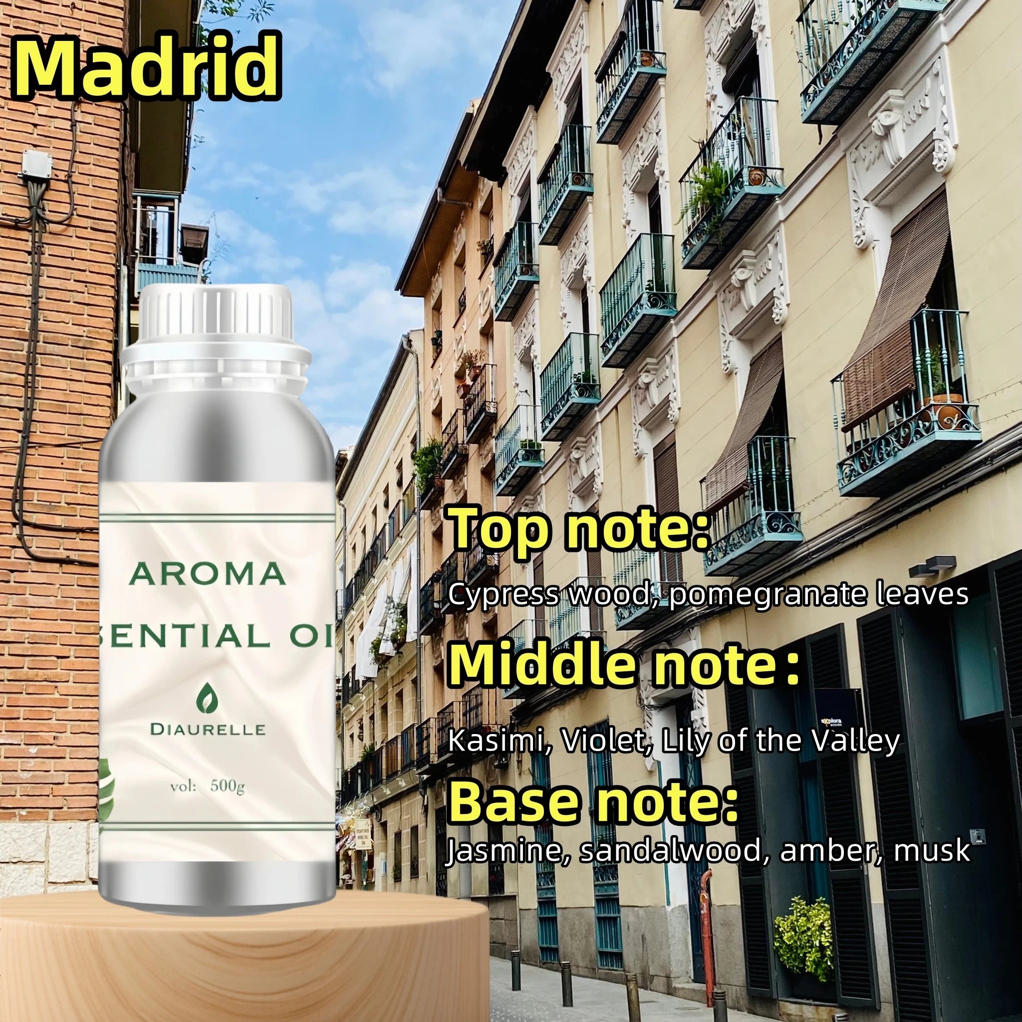 Aroma Diffuser Perfume Fragrance Oil Pure Scented Air Freshener Scent Diffusers Diaurelle 500ML Essential Oil Diffuser Natural