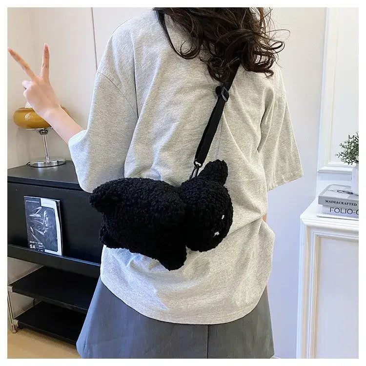 Kawaii Miffy Rabbit plush bag Doll Tote cartoon cute One shoulder Crossbody storage bag Birthday toy Christmas gift