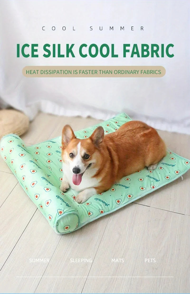 Dog Pillow Summer Pet Ice Cooling Cushion Dog Cooling Sleeping Mat Comfortable Pet Bed Dog Nest With Pillow