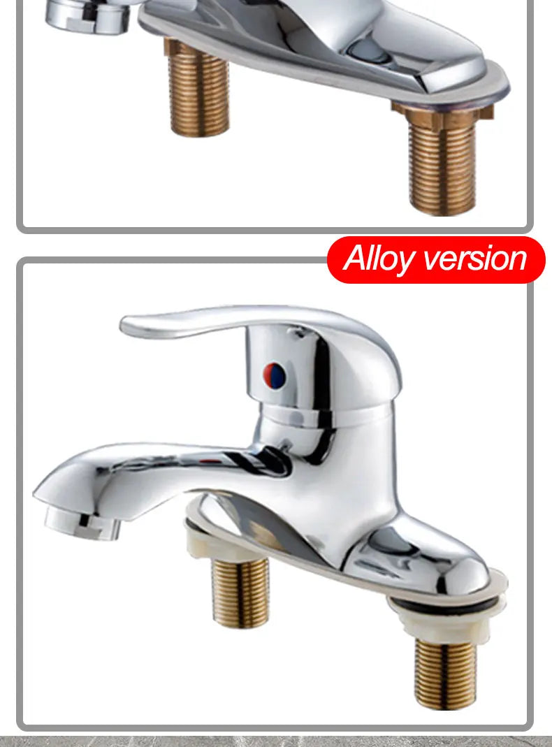 Household Bathroom Basin Faucet, with Dual Control for Hot and Cold Water, Made of High-quality Copper or Alloy Material