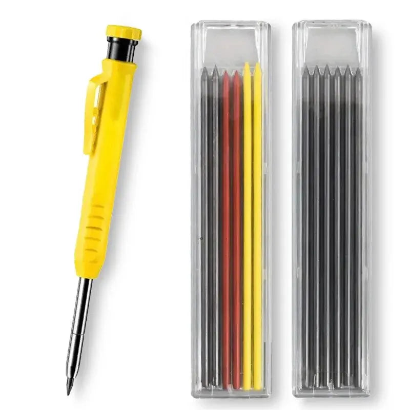 Solid Carpenter Pencil Set Woodworking Tools Mechanical Pencil 5 Colors Refill Construction Job Tools Carpentry Marking Scriber