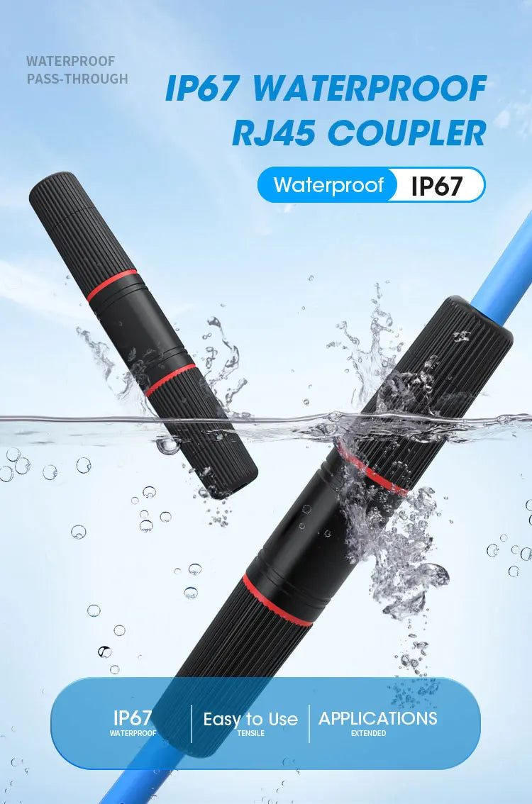 ZoeRax RJ45 Connector Waterproof IP67 Ethernet Network Cable Connector Coupler Outdoor Lan Coupler Adapter Female for Cat5e CAT6