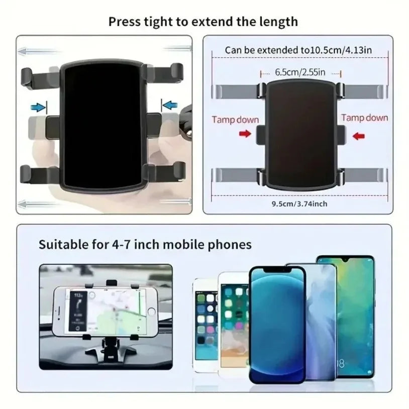 2025 New Universal 360° Rotation Car Phone Holder Stand Dashboard Car Clip Mount GPS Bracket Car Mobile Phone Support in Car