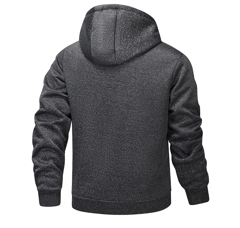 Winter Lambswool Zipper Hoodies Thicken Warm Jacket Men Long Sleeve Sweatshirts Casual Sports Fleece Coats Hooded Man Jackets