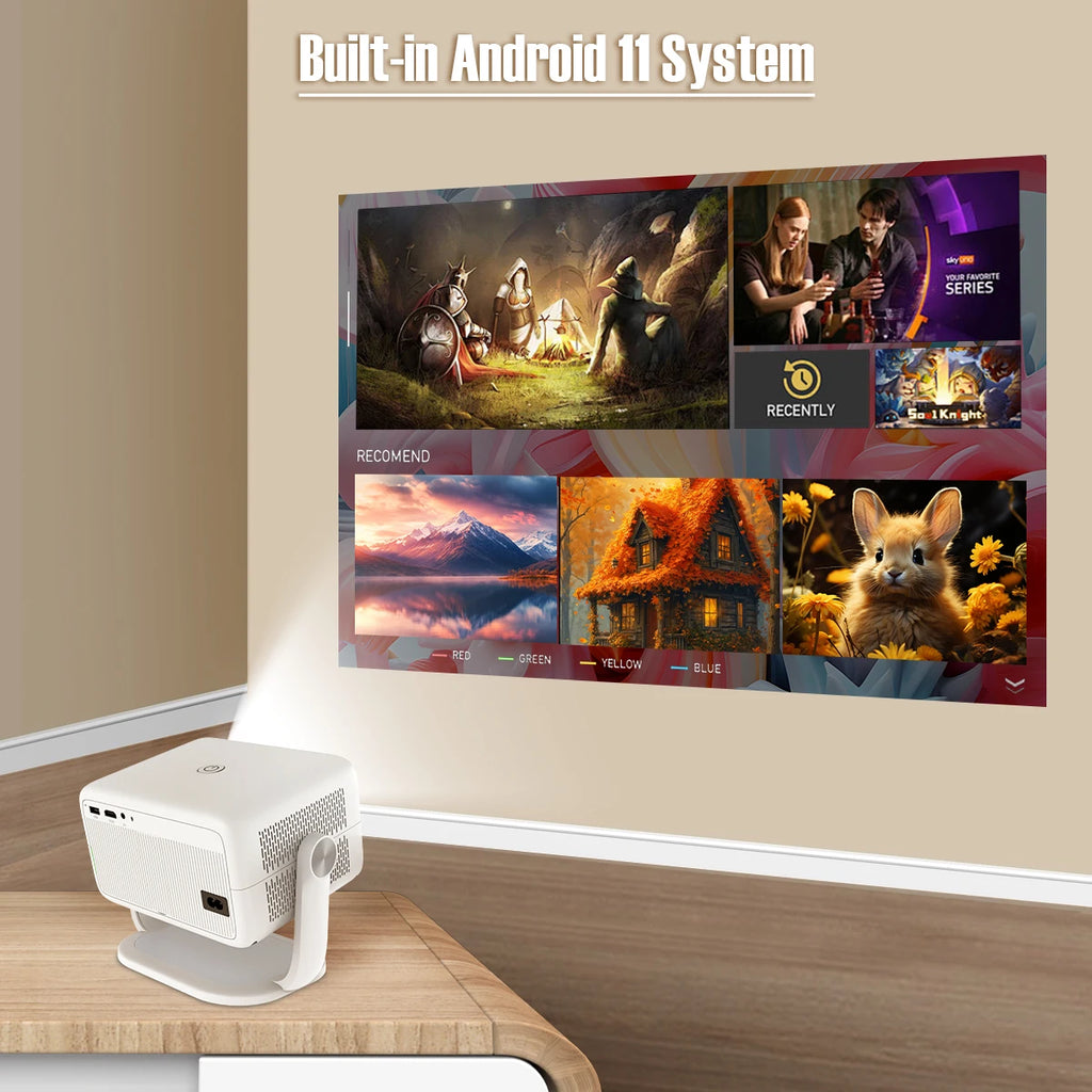Magcubic 650ANSI L018 4K Native Portable Projector 1080P Auto Focus Keystone Correction Android 11 BT5.2 WIFI6 360° Home Cinema