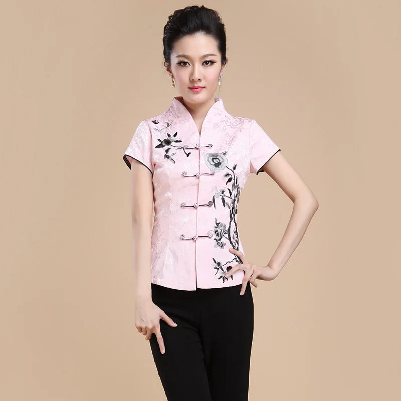 Traditional Chinese Clothing for Women Clothes Qipao Tops Cheongsam Hanfu Ethnic Style Vintage Casual Streetwear Summer