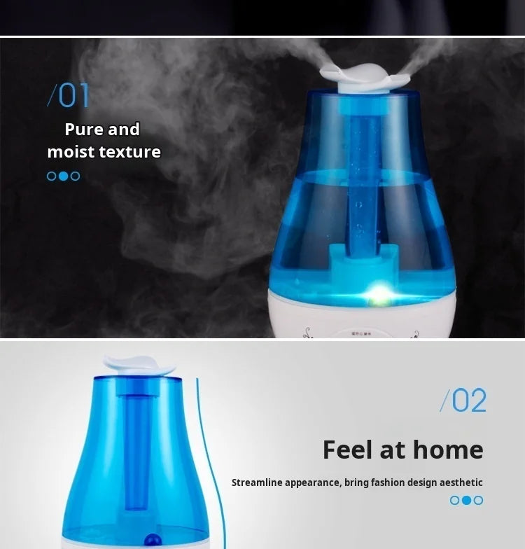 Household bedroom humidifier double spray large mist volume atomizing moisturizing Diffuser Ultrasonic Mini Aroma Air Purifier