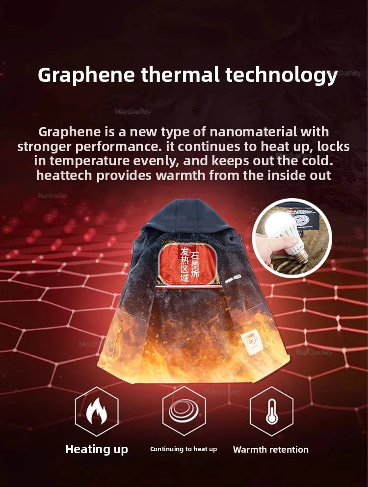 Maxbarley Winter Sportswear Set Mens Retro Training Thick Fleece Jacket + Pants Two Piece Set Casual Ski Running Tracksuit Suit