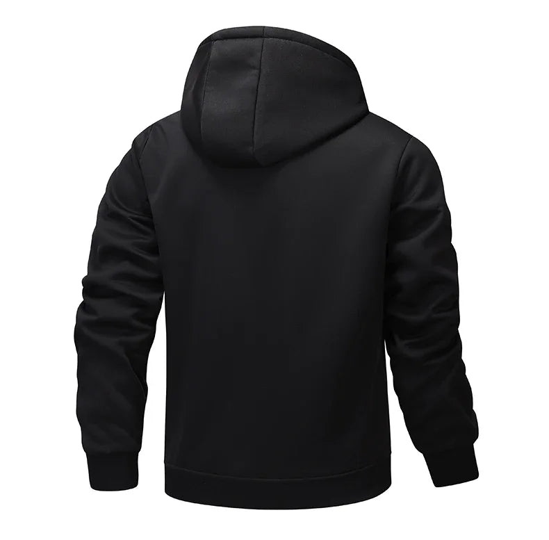 Winter Lambswool Zipper Hoodies Thicken Warm Jacket Men Long Sleeve Sweatshirts Casual Sports Fleece Coats Hooded Man Jackets