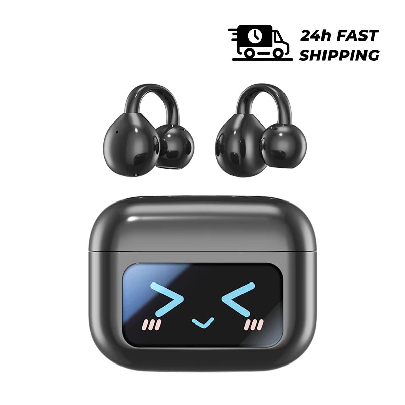 Wireless Ear Clip Earphones with Touch Screen 144 Languages AI Real Time Translation Headphones Smart Bluetooth Earbuds Device