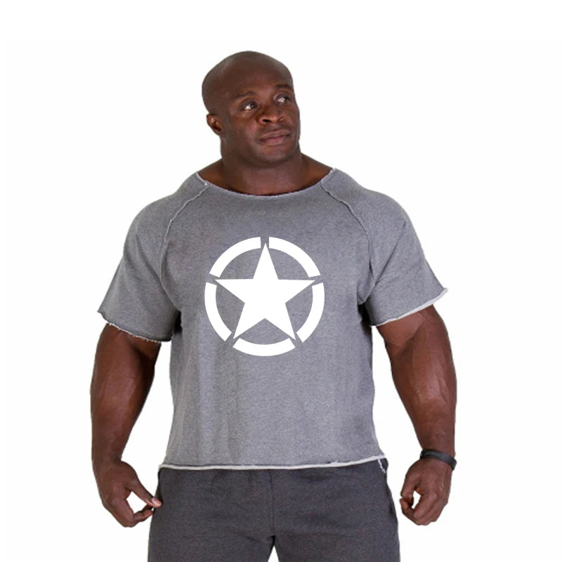 Men's Clothing Gym Fitness Clothes T-shirt Tops Breathable Vintage Graphic Shirts Oversized New Short Sleeve Top Cotton Tshirt