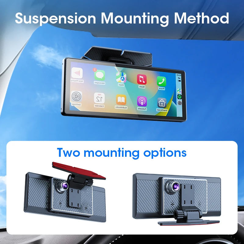 Vtopek 8.1 Inch 2.5K Dash Cam Wireless Carplay Android Auto Car DVR WiFi GPS Navigation Rearview Camera Dashboard Video Recorder