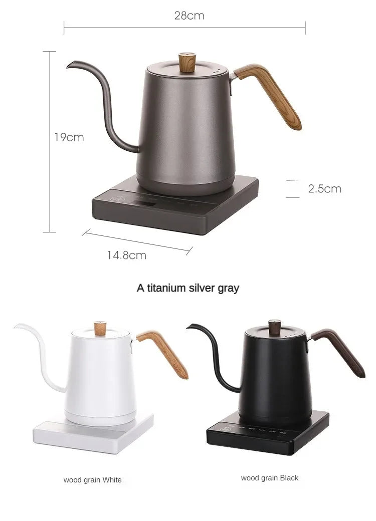 1000W Slim Mouth Pot Temperature Control Water Pot Tea Pot 220V Gooseneck Electric Coffee Pot Manual Brewing Coffee Pot