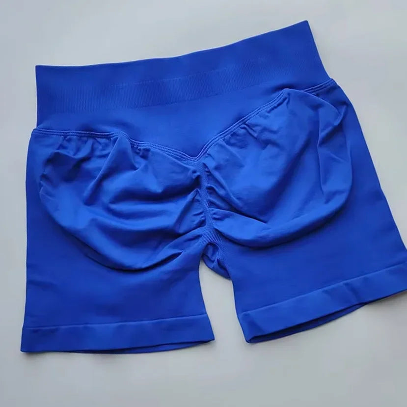 Gym Summer Women's Yoga Exercise Shorts Seamless High Waist Hip Tight Solid Color Shorts Yoga Exercise leggings