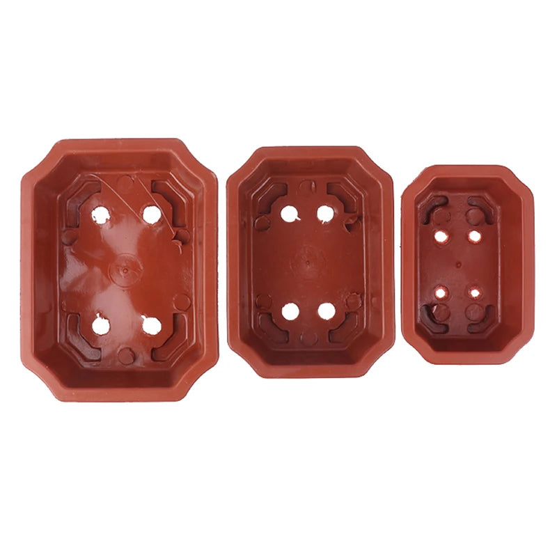1pc Bonsai Pots Vintage Plastic Bonsai Plants Growing Pot Rectangular Classical Bonsai Pot Cactus Pot Flower Pot Gardening Pot