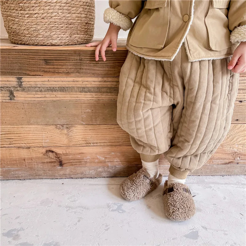 Children's Clothing From 2 To 7 Years Winter Kids Warm Cotton-Padded Trousers Baby Girls Thick Pants Toddler Boys Wear Clothes