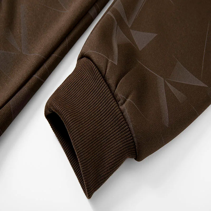 Autumn and Winter New Lamb Fleece Coat Men's Trendy  Print with Thick Fleece Hoodie Jacket Hoodie