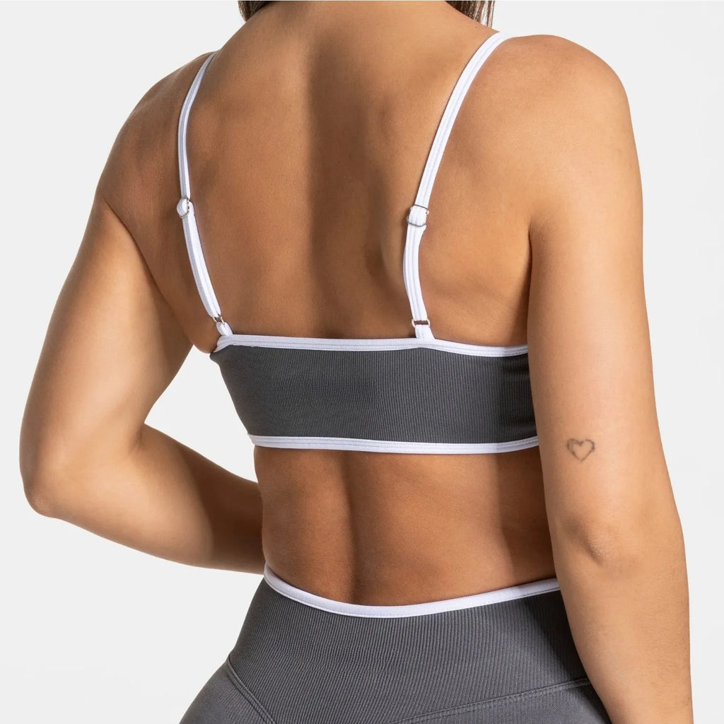 Summer Women's Solid Color Gym Sports Bra Sexy Backless Knitted Bra with Chest Cushion Suspender Bra Yoga Fitness Top