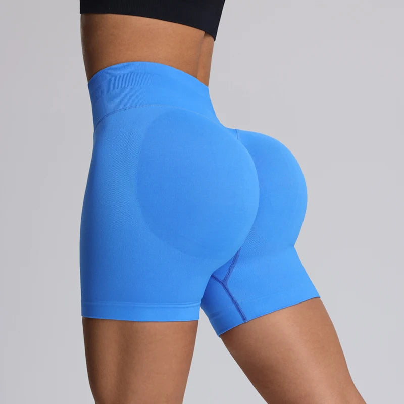 High Impact Summer Yoga Shorts Sportswear Woman Gym Seamless Workout High Waist Shorts w/Tummy Control Running Fitness Leggings