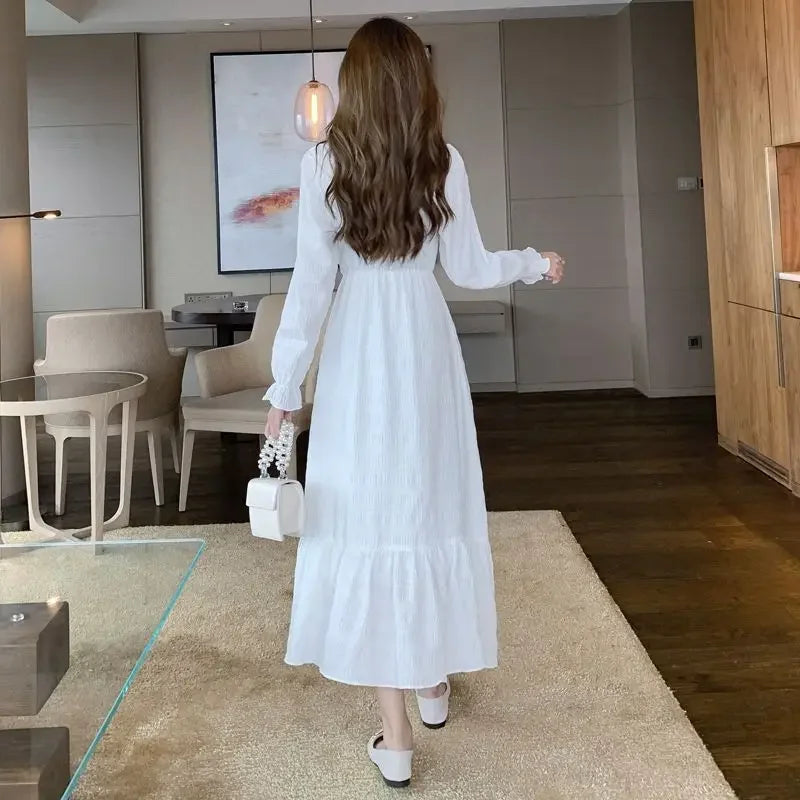 Clothing Holiday Female Dresses 2025 Beach Women's Dress Midi Long Sleeve X New Features of Cotton Summer Luxury Loose Trendy Xl