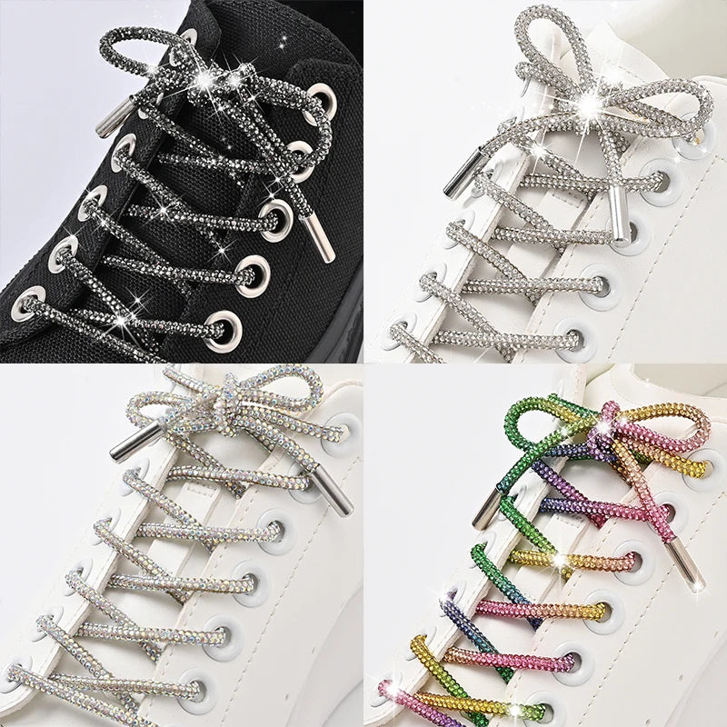 1 Pair/2 Pc Rhinestone Shoe Lace Luxury Diamond ShoeLace  Bright String Cross Braiding Strap DIY Drawstring