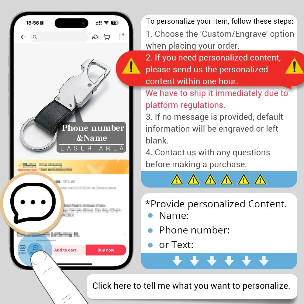 Dalaful Custom Lettering Keychain LED Lights Lamp Beer Opener Bottle Multifunctional Leather Men Car Key Chain Ring Holder K355